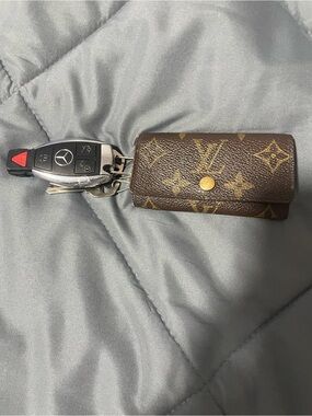 Louis Vuitton Monogram Canvas Key Pouch in Brown and Gold